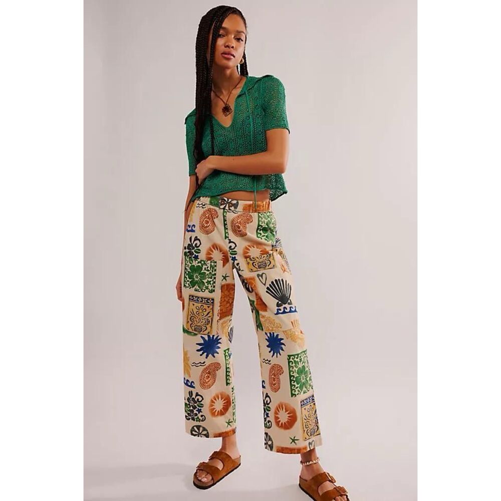 New FREE PEOPLE Seaside Pull-On Trousers size XL